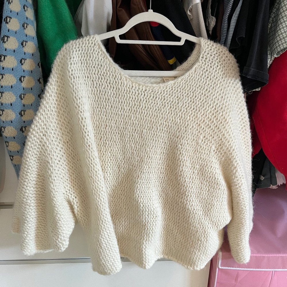Oversized knitted The Fisher Project beige sweater
